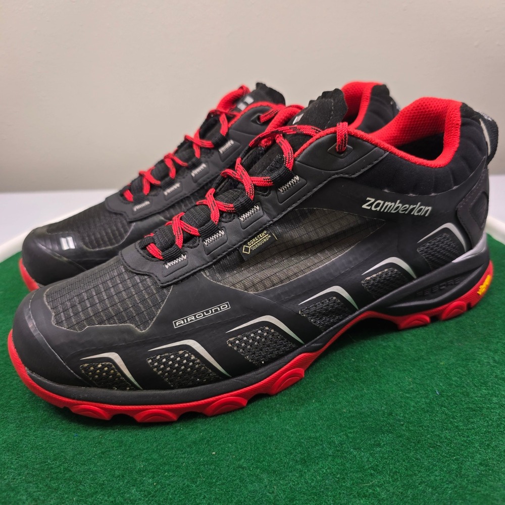 Zamberlan 132 Airound GTX RR Hiking Shoes Mens 9.5 Black Red Gore-Tex Vibram